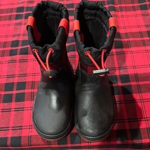 Kids Black and Red Winter Boots